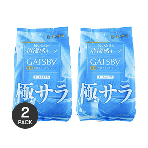 日本MANDOM曼丹 GATSBY傑士派 清爽止汗身體濕紙巾 冷感柑橘 大容量 30枚 *2【2份超值裝】