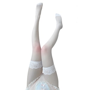 New products Slim sexy stockings Long tube over the knee socks Lace lace garter socks One size white