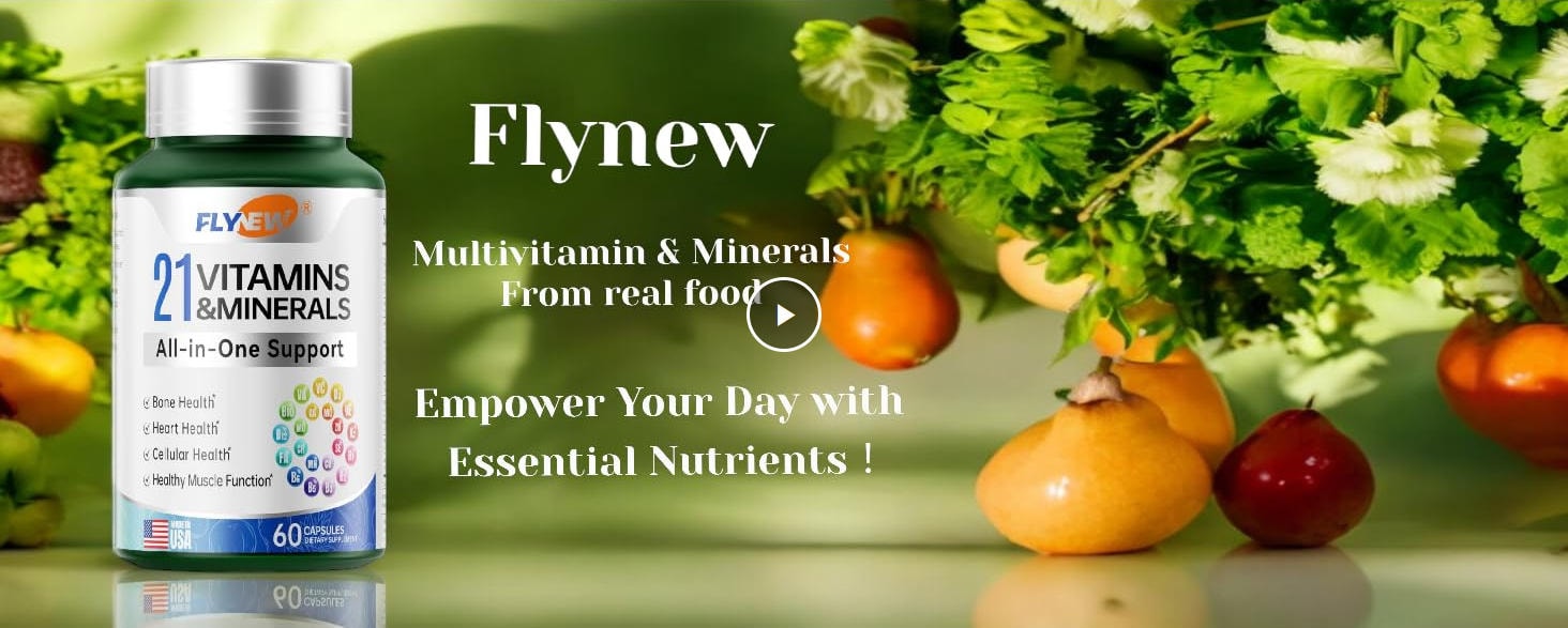 美国 Flynew 21种维生素 60粒/瓶 男女复合维生素 补充多种维生素和矿物质 增强免疫力 缓解体力疲劳 改善皮肤状态 预防骨质疏松
