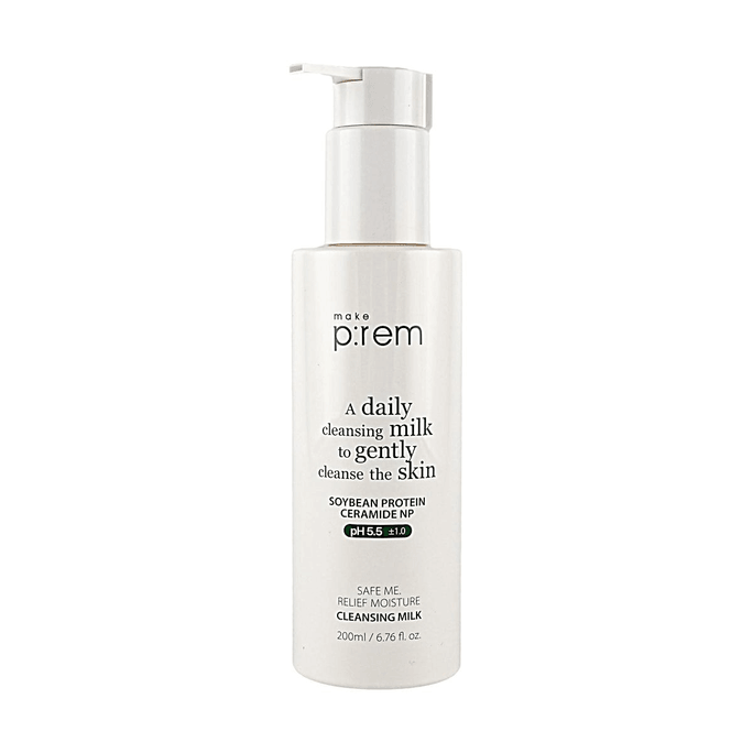 Safe Me Relief Moisture Cleansing Milk 6.76 fl oz pH 5.5 Soy Protein Ceramide Hyaluronic Acid【순한 메이크업 제거】