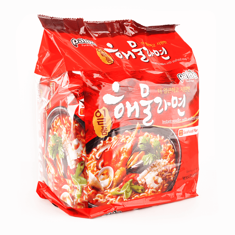 シーフードスープ入りインスタントラーメン、シーフード風味、4.23オンス×5パック 3