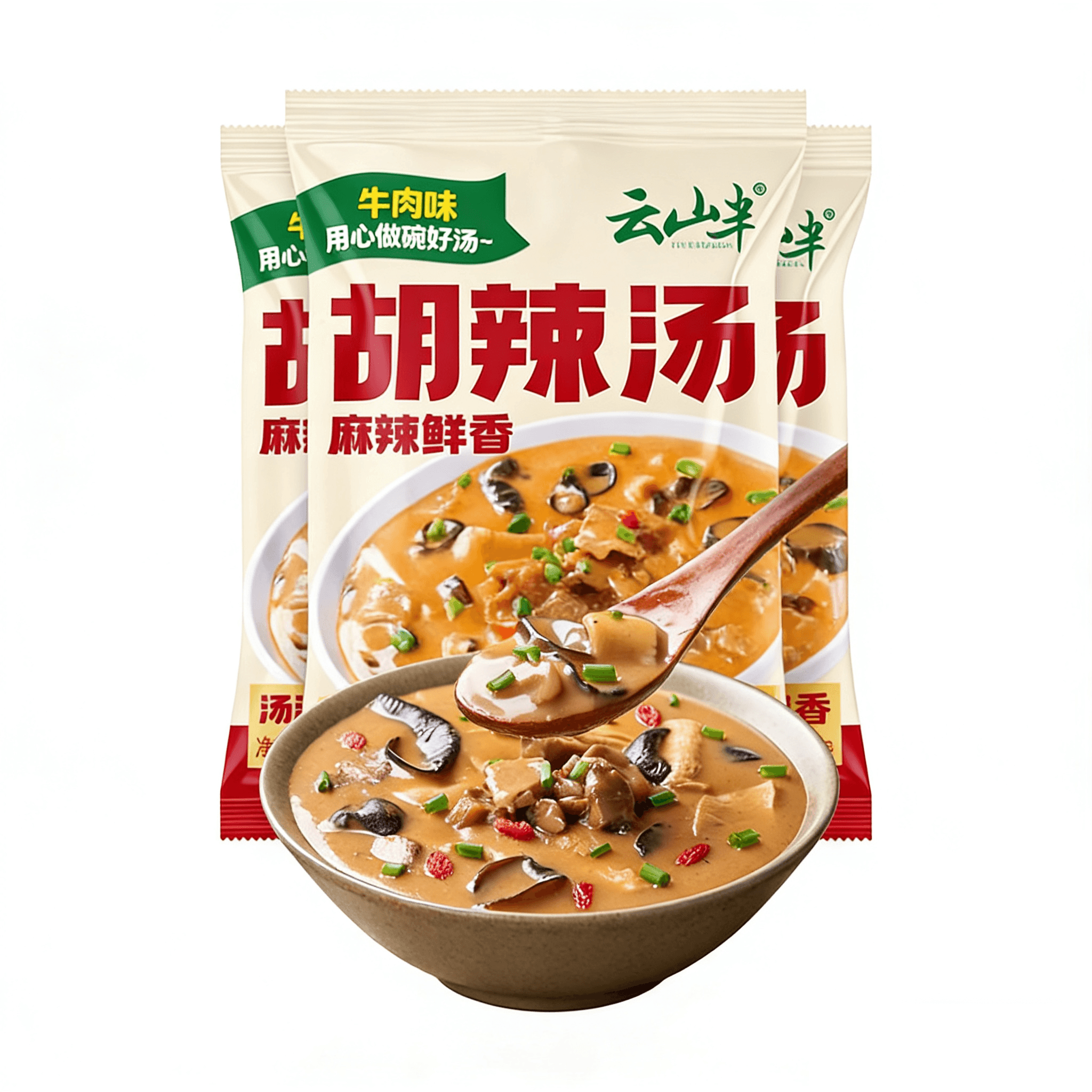 YUNBANSHAN Spicy Beef Soup Instant Boiled Soup Mix 35g*6 packs