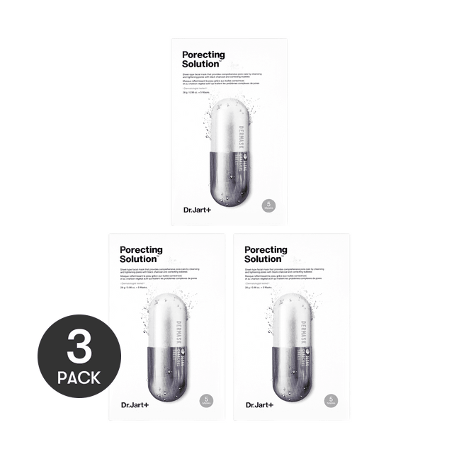 Dermask Ultra Jet Porecting Solution Bubbling Charcoal Masks 5 Sheets*3 Packs