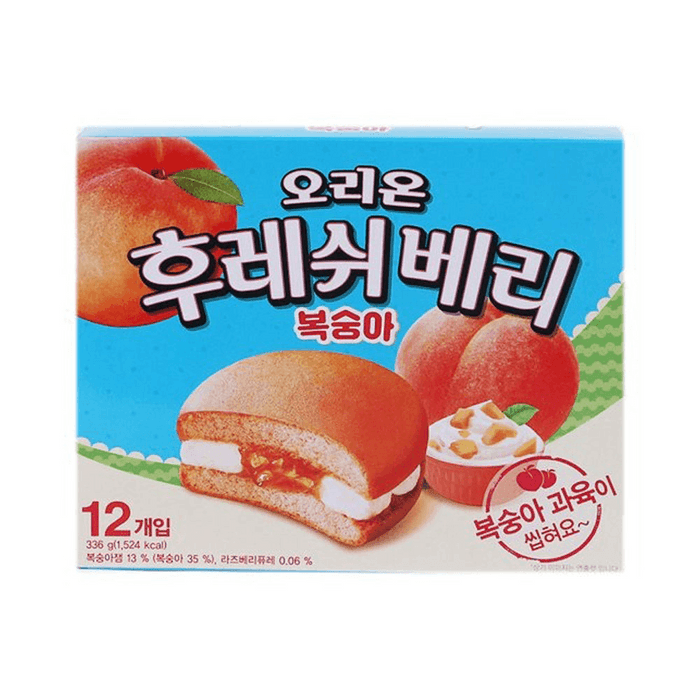 [한국 직배송] 오리온 복숭아 크림 파이 28g x 12개입