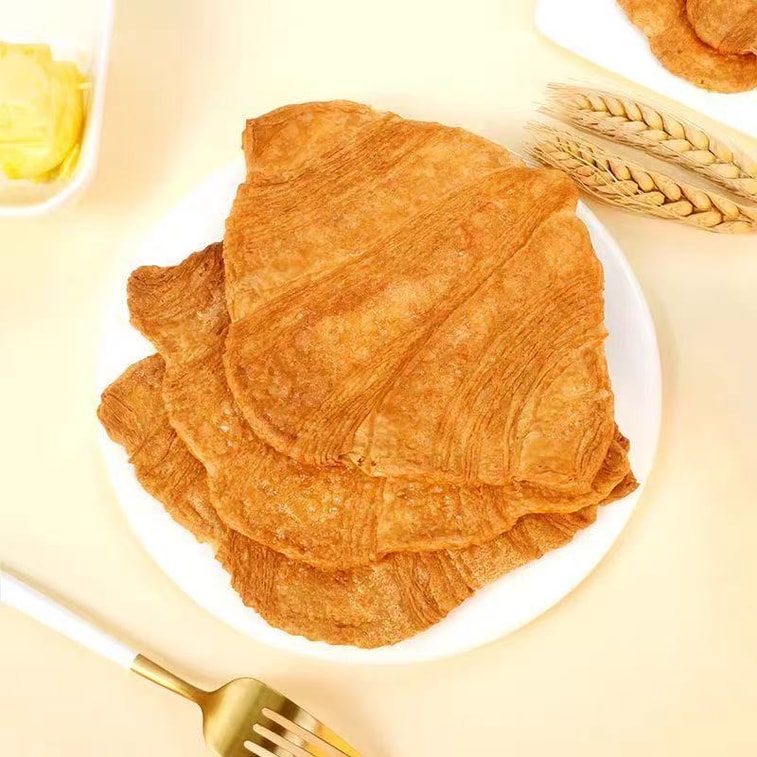 大理園の驚くほど美味しいキャラメルフラットクロワッサン（108g）[ミルクの風味が豊かで、サクサクして美味しい] [層状の食感、サクサクと崩れやすい] 4