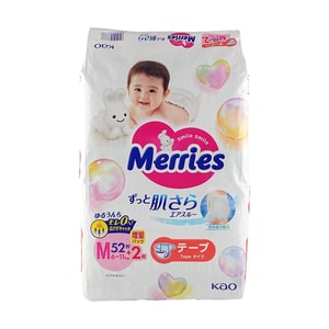 Merries Comfortable Waist Sticker Diapers Diapers Unisex M Size 6-11kg 54 Pieces