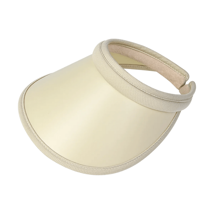 UV Protection Sun Hat Visor Topless Hat   Foldable Khaki Brim 4.72"
