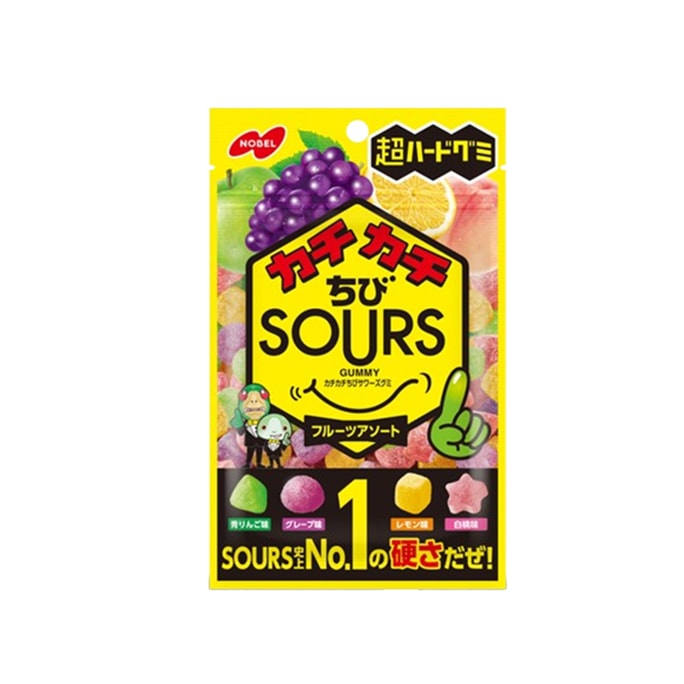【日本直邮】NOBEL诺贝尔 SOURS 4种水果味软糖 80g