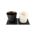 日本 瓷器茶杯酒杯套组 一对入 黑白 