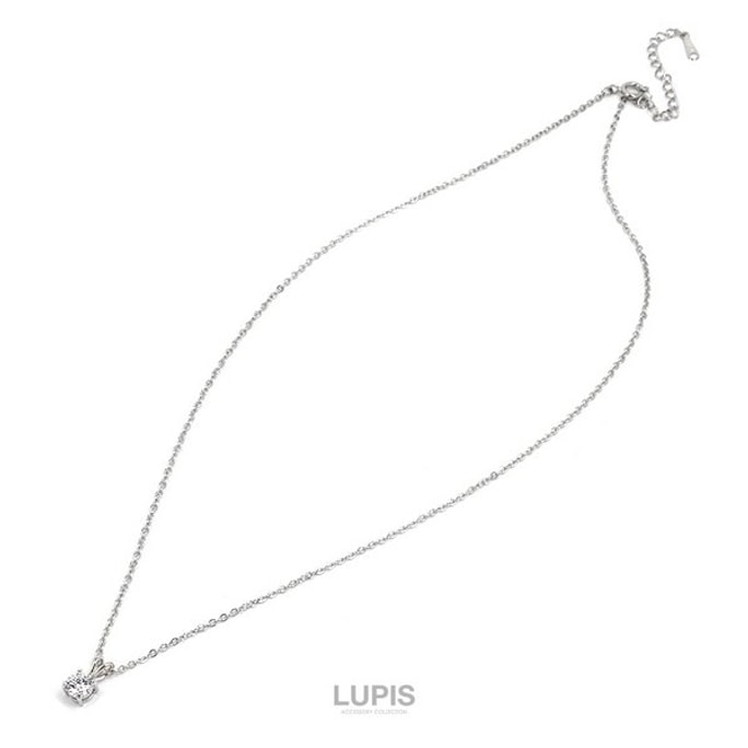 【日本直送品】LUPIS シルバー 抗酸化シングルジルコンネックレス