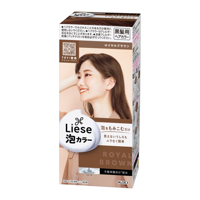 日本KAO花王 LIESE PRETTIA 泡沫染发剂 #皇室高贵棕色 108ml
