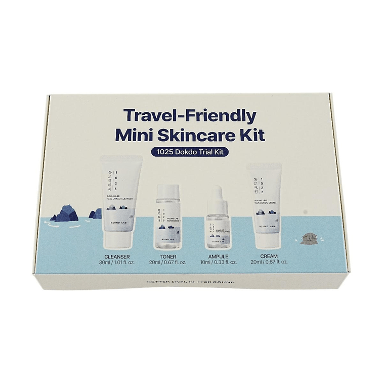 1025 Dokdo Travel Routine Trial Kit Hydrating 4-Step Mini Skincare Set, Cleanser + Toner + Ampoule + Cream (Travel Size) 3