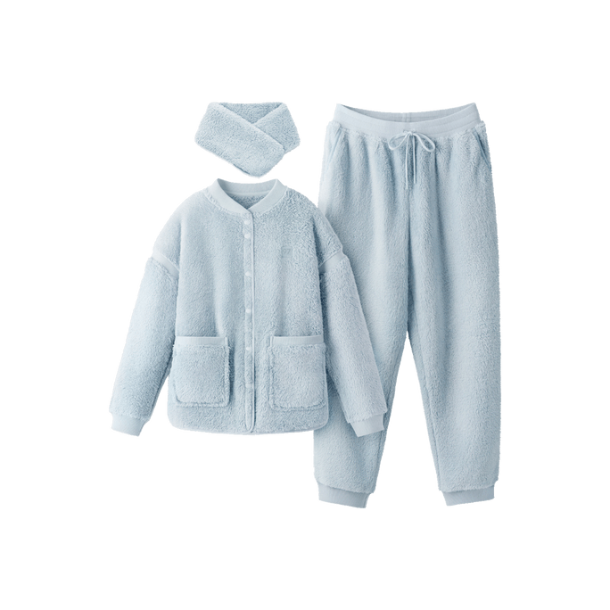 Women's Coral Fleece Pajamas Set Loungewear 501P Mint M