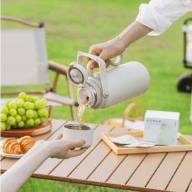 BUYDEEM北鼎 歪头猫保温杯子 大容量便携水壶水杯 泡茶焖茶户外保温保冷壶 1050ml 白色 S401