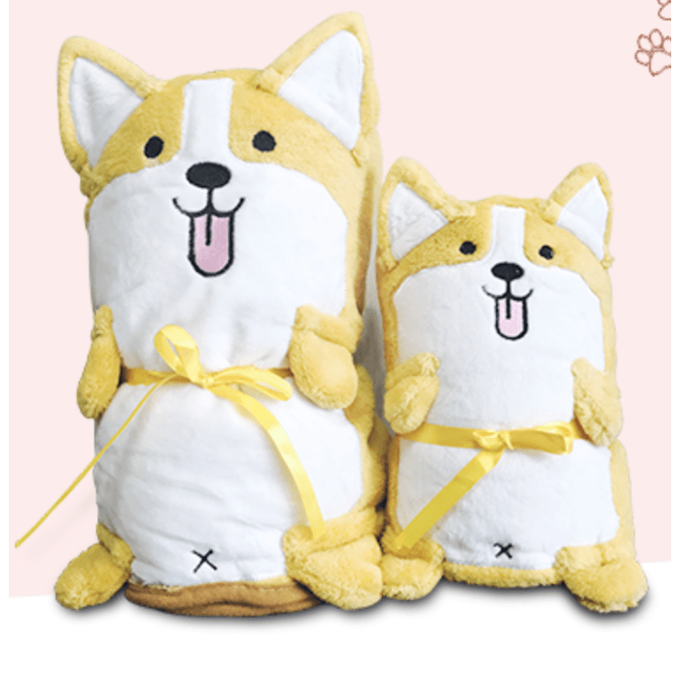  Corgi Plushy Air Conditioning Blanket #L size# 10