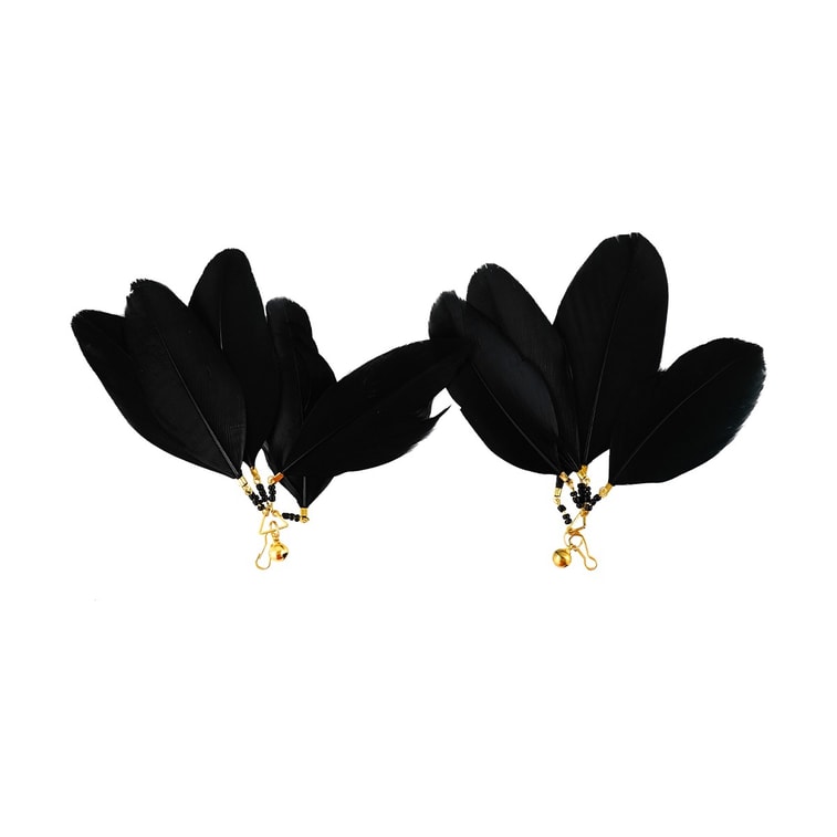 [バンドル] ペットの猫の羽のおもちゃ伸縮式杖エクササイザー猫スティック WD-C-020 #ブラック * 1 + アクセサリー * 1 7