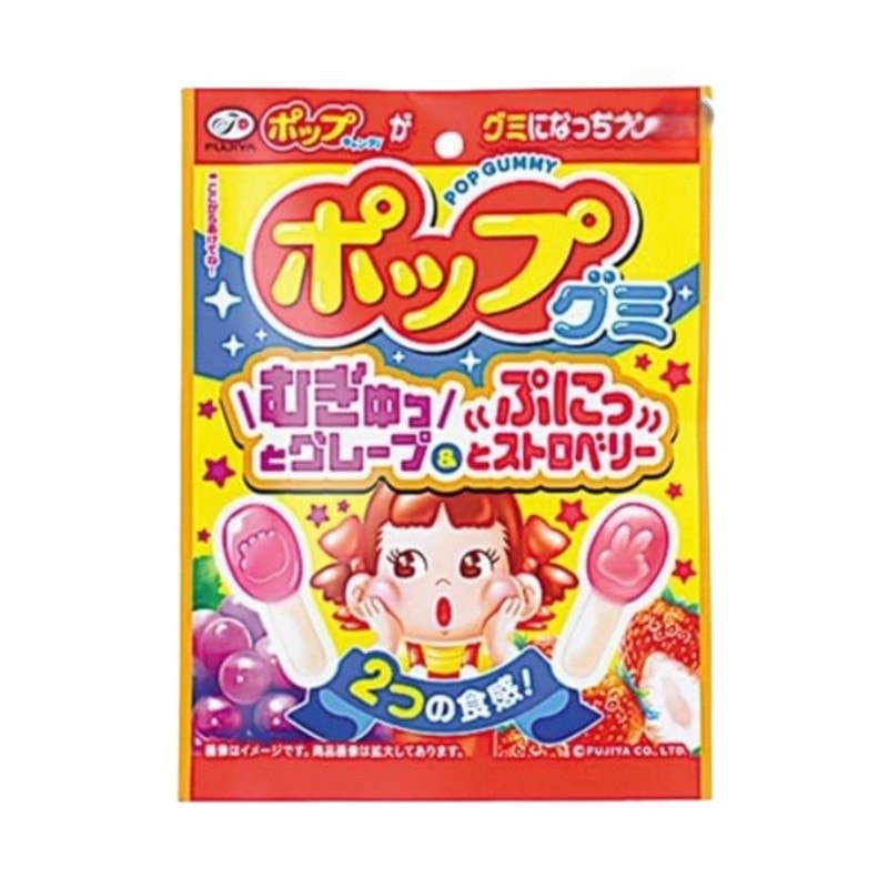 FUJIYA Double The Texture, Two Flavors Of Fruit Gummies, 54g