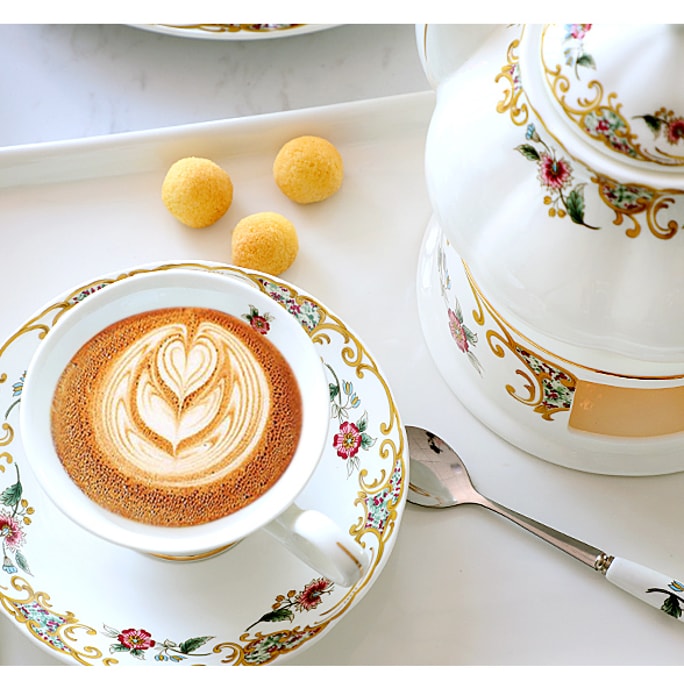 Elegant English Afternoon China Bone Coffee Set Tea Set 9 pieces