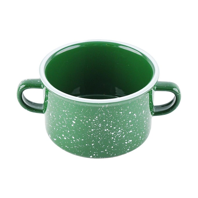 韓國SSUEIM AROUND 復古迷你雙耳陶瓷麥片杯碗 深綠色 470ml 115XH70mm