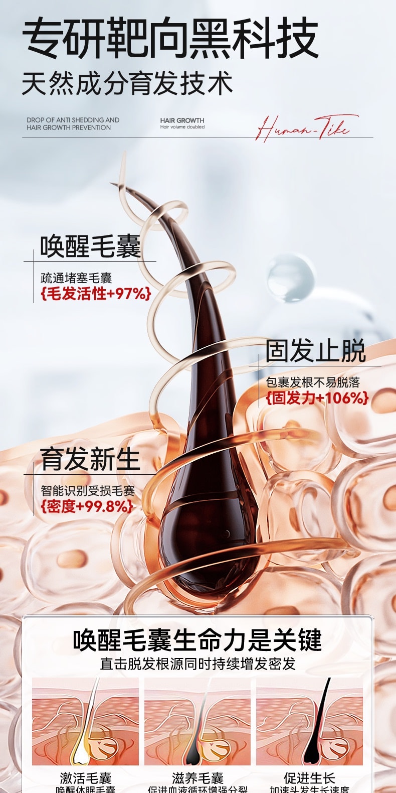 【中国直邮】 新加坡 Kuvive 生姜育发液 生长发增发密发头皮精华液头发护理剂发际线快速长 100ml/瓶