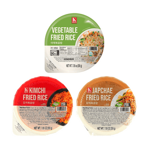 Vegetable Fried Rice+Kimchi Fried Rice+Japchae Home-Style Fried Rice, 21.15 oz【3 Flavors 3 Combo Packs】
