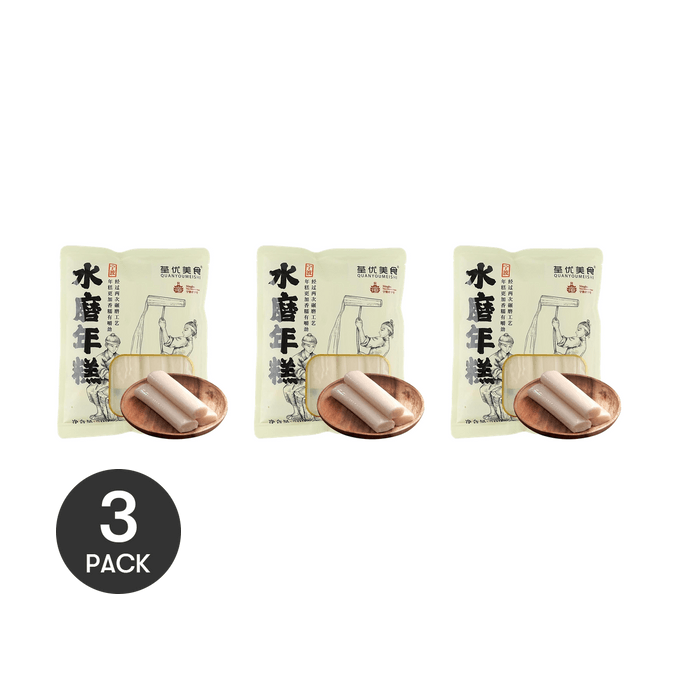 荃优 宁波水磨年糕条 500g *3【3份超值装】【软糯Q弹 韧性满分】【浙江特产】