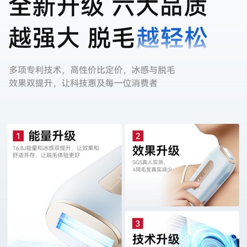 【中国直邮】 康佳 冰点医用蓝宝石脱毛仪家用唇毛腋下私处全身可用  一件装