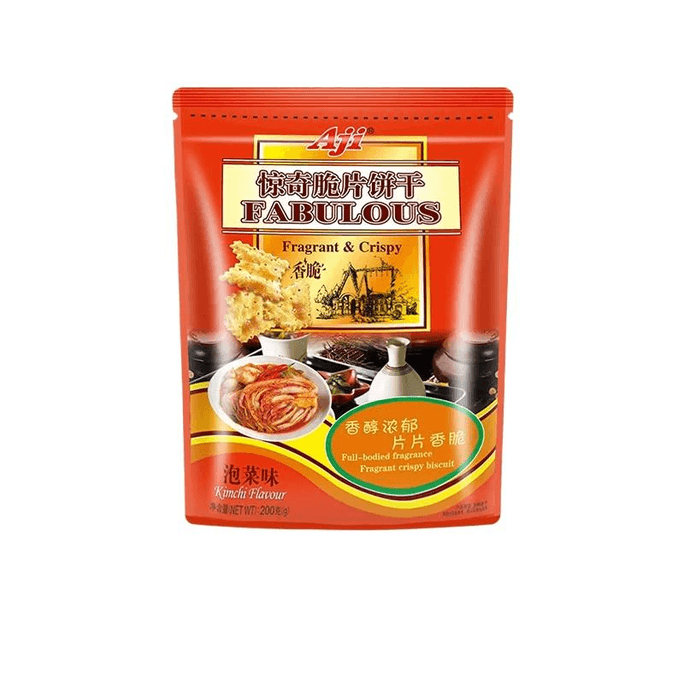 [중국 직배송] AJI 놀라운 바삭한 쿠키, 짭짤하고 불규칙한 모양, 치즈, 야채, 김치 맛, 200g*1봉지