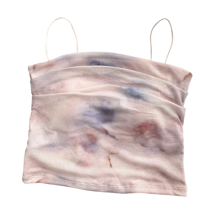 New Pure Desire Ins Art Oil Painting Tank Top Dreamy Pink Purple M