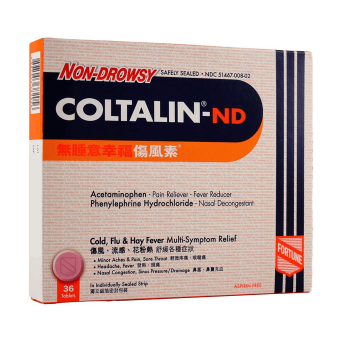 Non-Drowsy Cold Relief, 36 Tablets