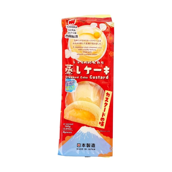 日本ICHIOKA SEIKA市冈制果 日式蒸蛋糕 卡仕达风味 160g