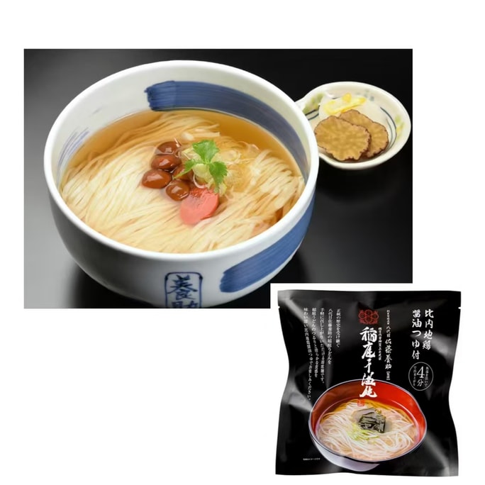 Inaniwa Udon Hinai Jidori Chicken Soup Soy Sauce Flavor/ Traditional Recipe, Eighth Generation, Handmade Famous Shop/ Instant  Noodles