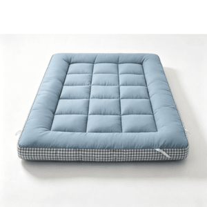 Blue Checkered 3D Edge Mattress Topper Twin 39x75in【High Fluffiness Resilience】Soft Bed Pad, Tatami Thickened Mattress, Dorm Single Bed Topper【Dorm·Bedroom·Guest Room·Tatami】4 Colors Available