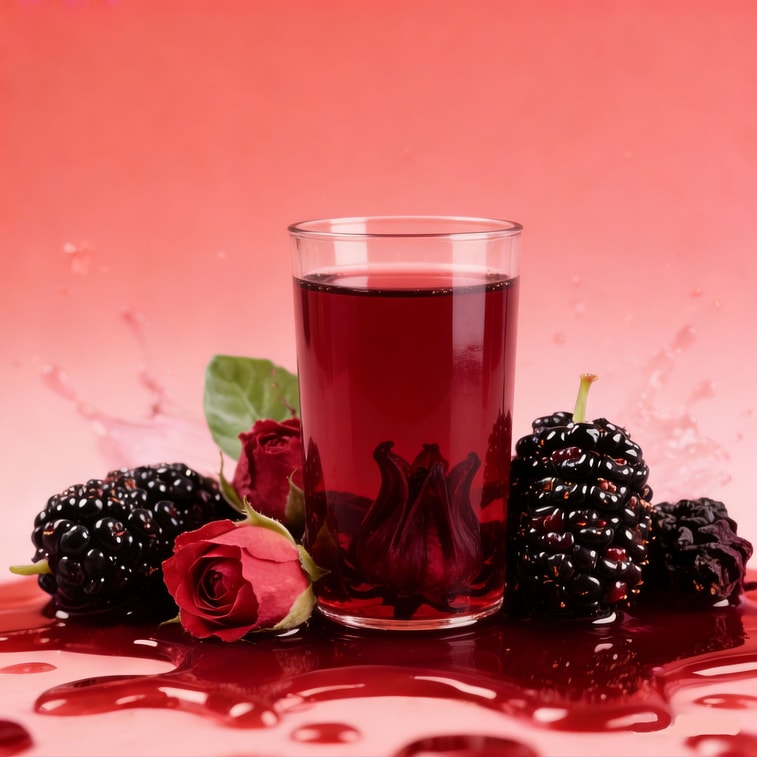【Expédition directe du Canada】 Thé à l'hibiscus, mûre et rose 100g (5g x 20 sachets) Riche en anthocyanes + Vitamine C, une tasse par jour pour une peau lumineuse, thé de l'après-midi aux fruits et fleurs, cadeau de fête, mélange de sachets de thé 8