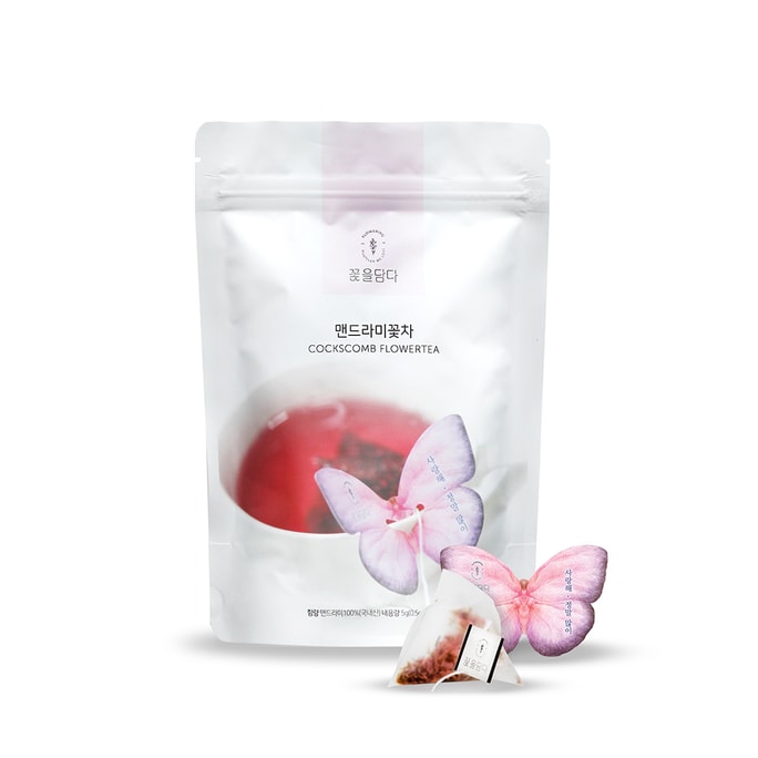 KKOKDAM Premium Korean Tea Cockscomb Butterfly Flower Teabag 10pc