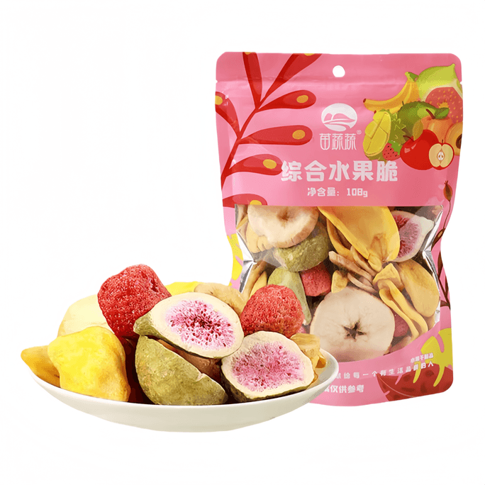 【中國直郵】 苗蔬果 綜合水果脆108g*1袋【愛吃黃桃草莓選TA】