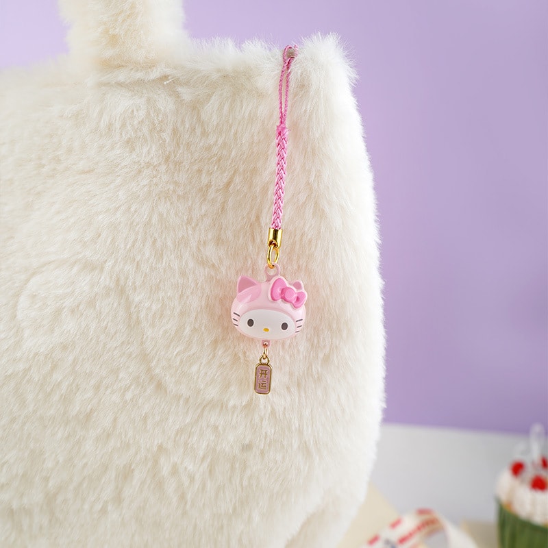【中國直郵】 遊器物 正版三麗鷗水音鈴禦守系列 開運 招財 招福 幸運 發財 鑰匙圈 包包掛飾 手機繩 卡通 可愛-凱蒂貓 1個