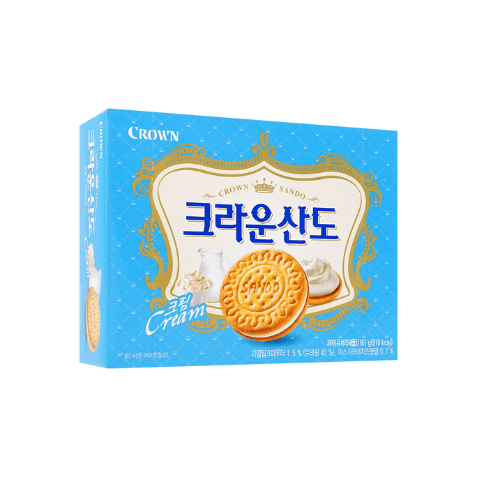 韩国CROWN皇冠 牛奶夹心饼干 161g
