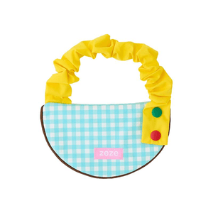 【中国直送】ZEZE ペットよだれかけ首輪 ブルーチェック柄 ネックウォーマー Mサイズ 1個