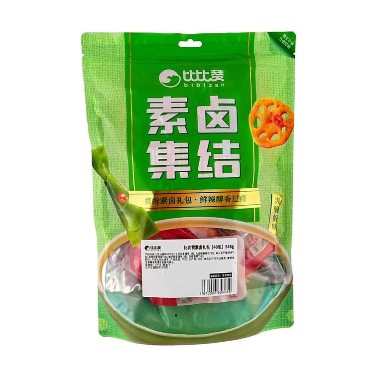 比比赞 素卤零食大礼包 卤味零食 40包 548g【内含土豆卤藕豆干海带片魔芋丝泡椒脆笋】【追剧首选】 5