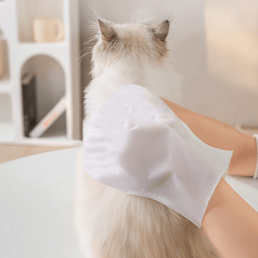 日本LION獅王 寵物濕紙巾 便利擦拭身 手套型清潔毛巾 貓咪用 15枚