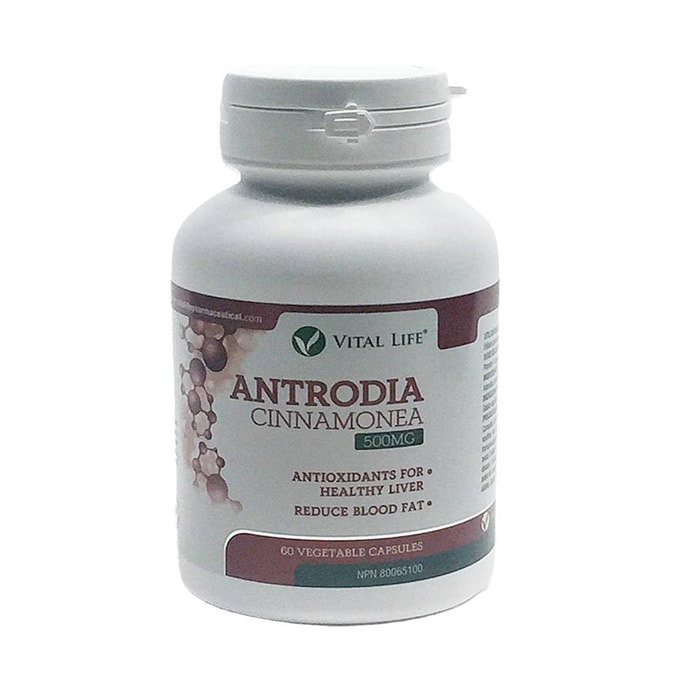 カナダ VITAL LIFE Antrodia Antrodia 効果の高い肝臓保護、脂質低下、抗がんカプセル 500mg 60 カプセル