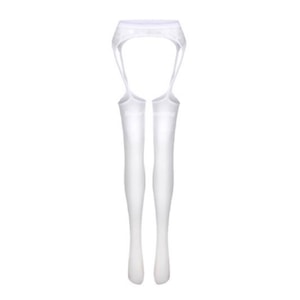 ベラのファンタジー アップグレード版 セクシー レース 3D ワンピース レース 半透明 ガーター ストッキング ハイストッキング オープンクロッチ 脱ぎ履き自由 ホワイト フリーサイズ