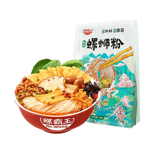 螺霸王 柳州螺蛳粉 加料菌菇味 400g【宵夜速食米粉】【广西风味】