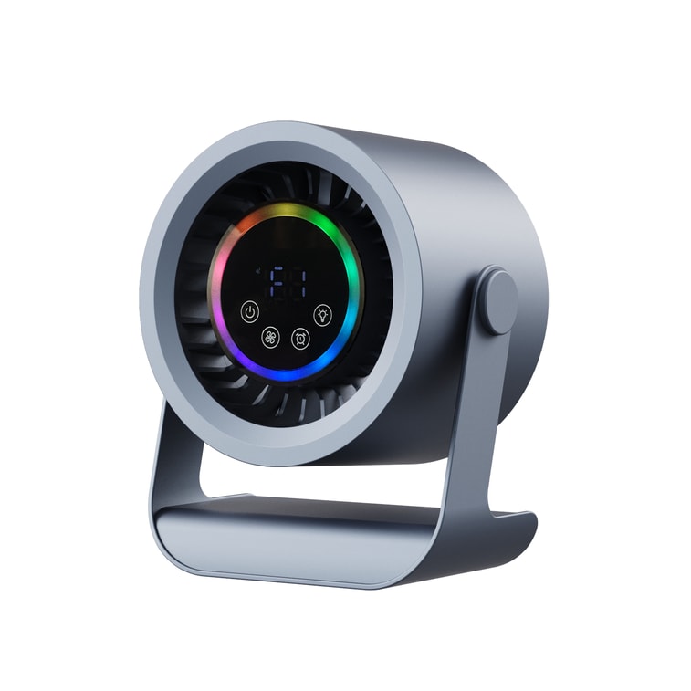 【中国直邮】 晶雅家 便携台式循环风扇 壁挂桌面两用 3 档轻音大风力 LED 触屏空气循环扇 少女粉色 1 台装 7