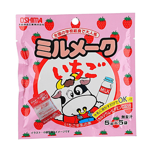 日本大岛食品 美味草莓牛奶粉 5包入 25g 【搭配牛奶冲饮】【富含钙质&维C】