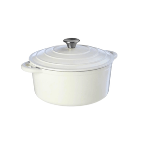 6 Quart Enameled Cast Iron Dutch Oven - Matte White - Kitchen Essentials - Perfect for Bread Baking, Braising, Marinating & Slow Cooking - Features Moisture-Sealing Lid & Dual Handles