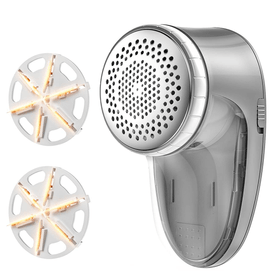 Bailingke 섬유 보풀 제거기, 스웨터 보풀 제거기, 교체 가능한 스테인리스 스틸 날, 스웨터 보풀 제거기, 교체 가능한 스테인리스 스틸 6중 날, 배터리 작동식, 옷감 및 의류의 보풀 제거용, 보풀 제거 볼 포함