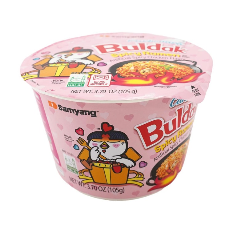 Korean Buldak Noodles Carbonara Stir-Fried Ramen Spicy Chicken Flavor Big Bowl, 3.7 oz【Trending on TikTok】 7
