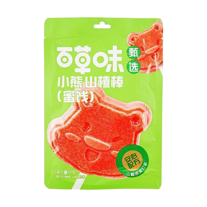百草味 小熊山楂棒 果丹皮山楂糕开胃蜜饯 65g